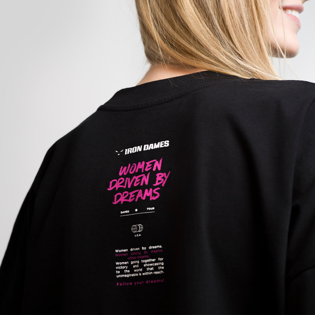 TSHIRT NERA - WOMEN DRIVEN BY DREAMS